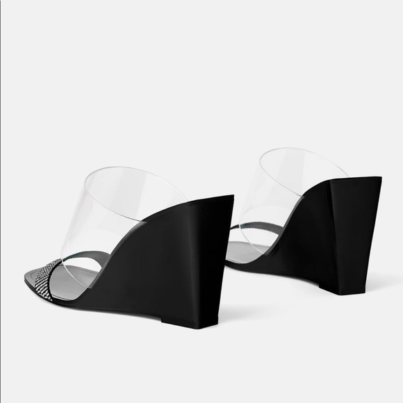 ZARA Jeweled Vinyl Wedges - Picture 6 of 8